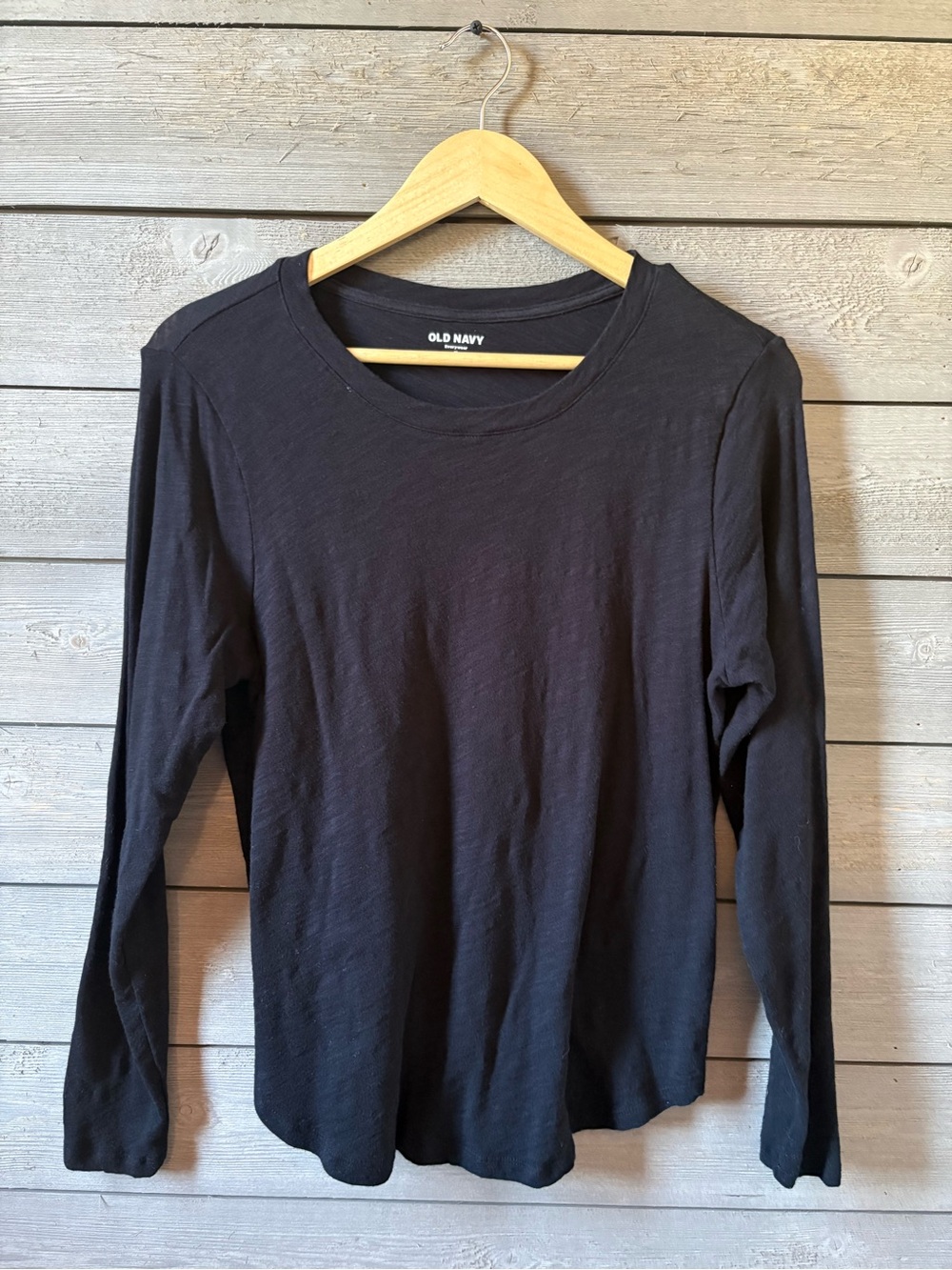 Old Navy Everywear Black Crewneck Long Sleeve Tee